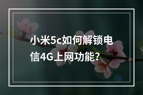 小米5c如何解锁电信4G上网功能？