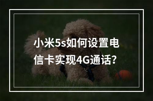 小米5s如何设置电信卡实现4G通话？