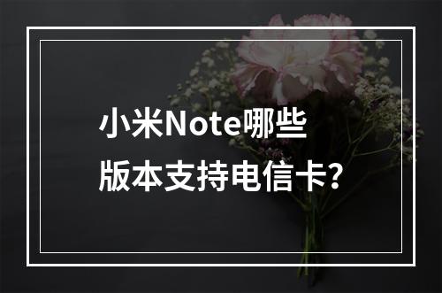 小米Note哪些版本支持电信卡？