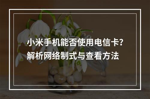 小米手机能否使用电信卡？解析网络制式与查看方法