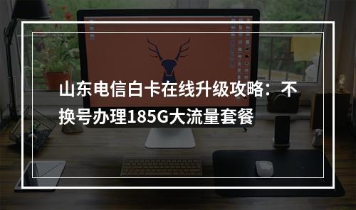 山东电信白卡在线升级攻略：不换号办理185G大流量套餐