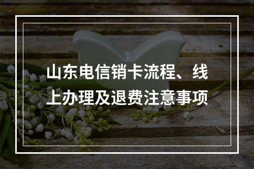 山东电信销卡流程、线上办理及退费注意事项