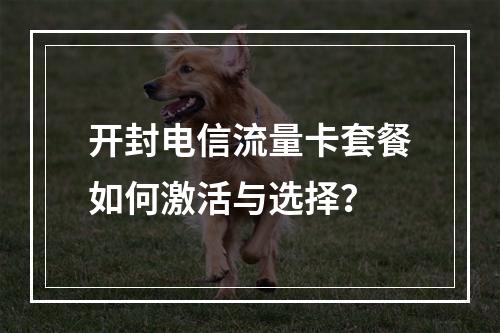 开封电信流量卡套餐如何激活与选择？