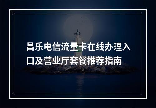 昌乐电信流量卡在线办理入口及营业厅套餐推荐指南