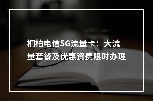 桐柏电信5G流量卡：大流量套餐及优惠资费限时办理