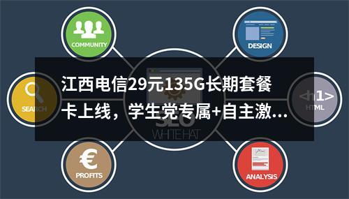 江西电信29元135G长期套餐卡上线，学生党专属+自主激活