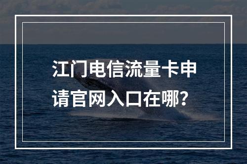 江门电信流量卡申请官网入口在哪？