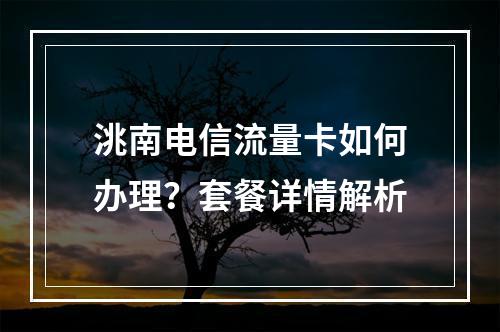 洮南电信流量卡如何办理？套餐详情解析