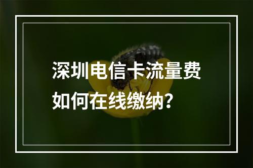 深圳电信卡流量费如何在线缴纳？