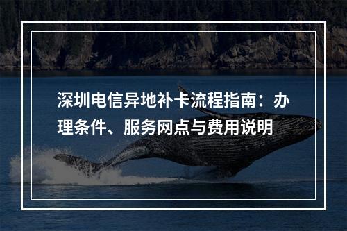 深圳电信异地补卡流程指南：办理条件、服务网点与费用说明