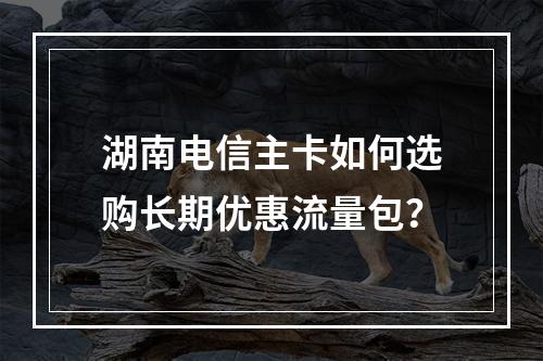 湖南电信主卡如何选购长期优惠流量包？