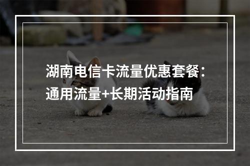 湖南电信卡流量优惠套餐：通用流量+长期活动指南