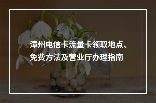 漳州电信卡流量卡领取地点、免费方法及营业厅办理指南