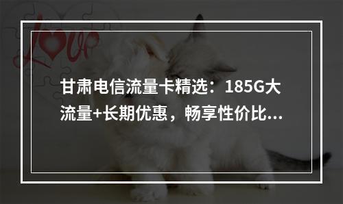 甘肃电信流量卡精选：185G大流量+长期优惠，畅享性价比之选