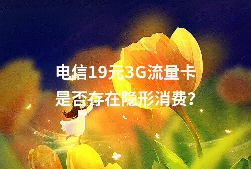 电信19元3G流量卡是否存在隐形消费？