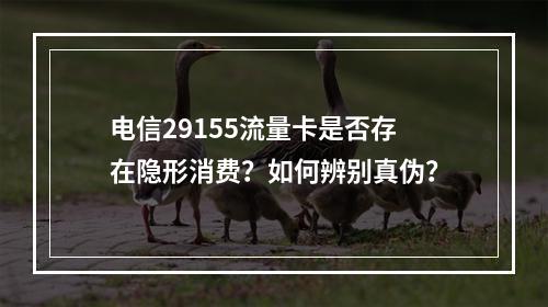 电信29155流量卡是否存在隐形消费？如何辨别真伪？