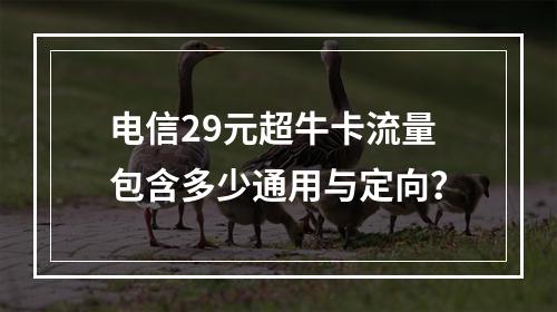 电信29元超牛卡流量包含多少通用与定向？