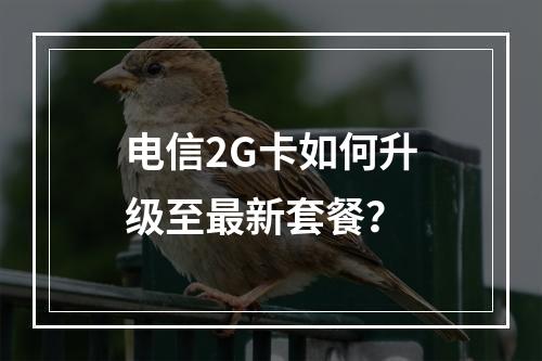 电信2G卡如何升级至最新套餐？