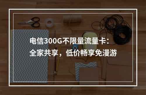 电信300G不限量流量卡：全家共享，低价畅享免漫游