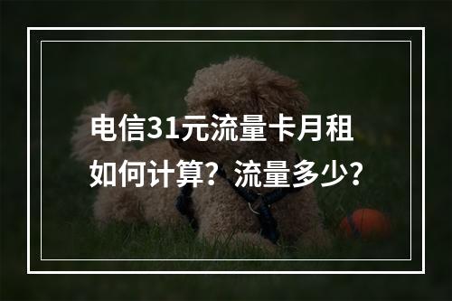 电信31元流量卡月租如何计算？流量多少？