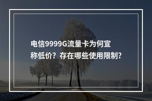 电信9999G流量卡为何宣称低价？存在哪些使用限制？