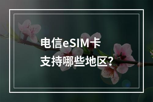 电信eSIM卡支持哪些地区？