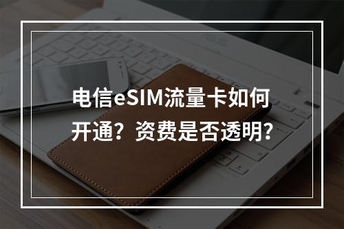 电信eSIM流量卡如何开通？资费是否透明？