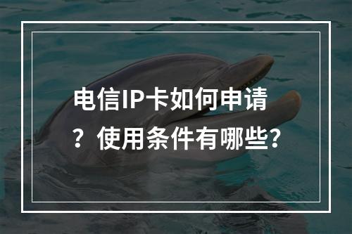 电信IP卡如何申请？使用条件有哪些？