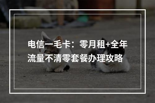 电信一毛卡：零月租+全年流量不清零套餐办理攻略