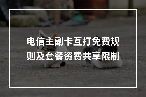 电信主副卡互打免费规则及套餐资费共享限制