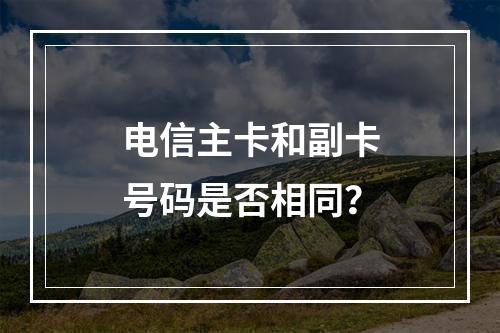 电信主卡和副卡号码是否相同？