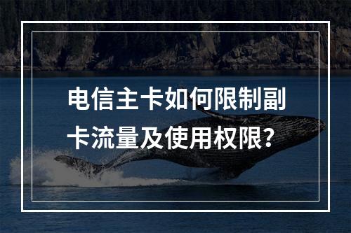 电信主卡如何限制副卡流量及使用权限？