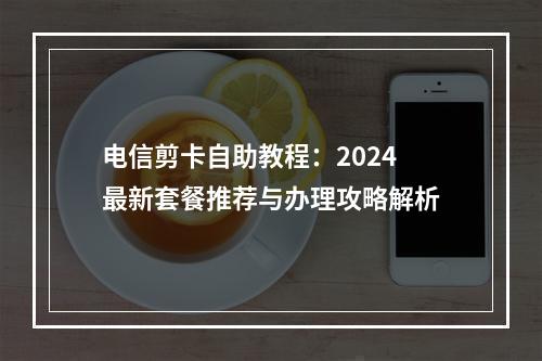 电信剪卡自助教程：2024最新套餐推荐与办理攻略解析