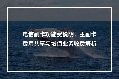 电信副卡功能费说明：主副卡费用共享与增值业务收费解析