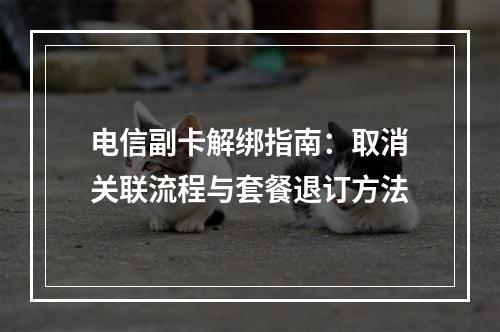 电信副卡解绑指南：取消关联流程与套餐退订方法