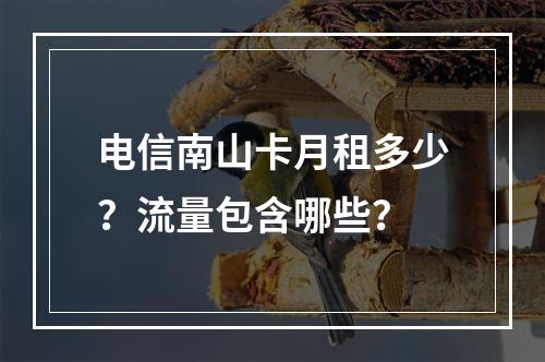 电信南山卡月租多少？流量包含哪些？