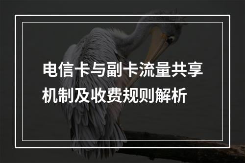 电信卡与副卡流量共享机制及收费规则解析