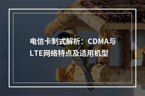 电信卡制式解析：CDMA与LTE网络特点及适用机型