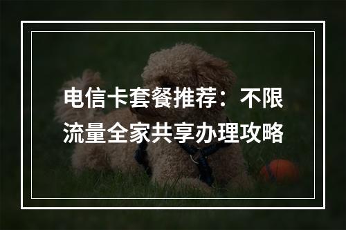 电信卡套餐推荐：不限流量全家共享办理攻略