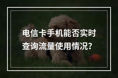 电信卡手机能否实时查询流量使用情况？