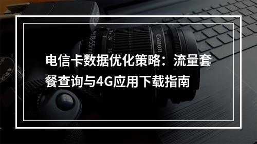 电信卡数据优化策略：流量套餐查询与4G应用下载指南