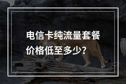 电信卡纯流量套餐价格低至多少？