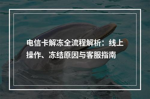 电信卡解冻全流程解析：线上操作、冻结原因与客服指南
