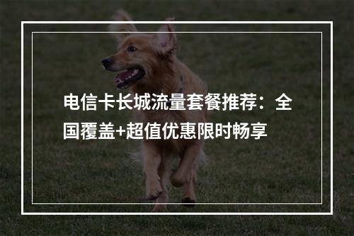电信卡长城流量套餐推荐：全国覆盖+超值优惠限时畅享