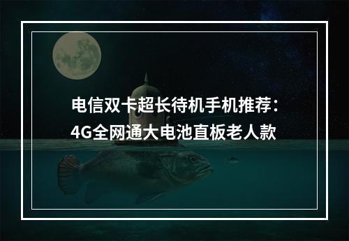 电信双卡超长待机手机推荐：4G全网通大电池直板老人款