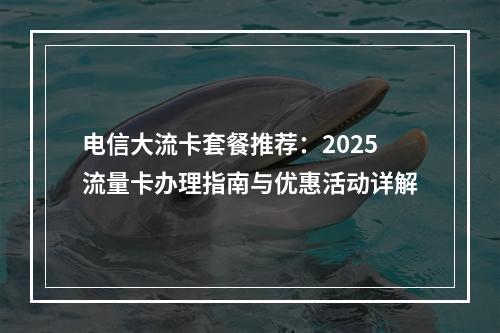 电信大流卡套餐推荐：2025流量卡办理指南与优惠活动详解