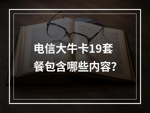 电信大牛卡19套餐包含哪些内容？