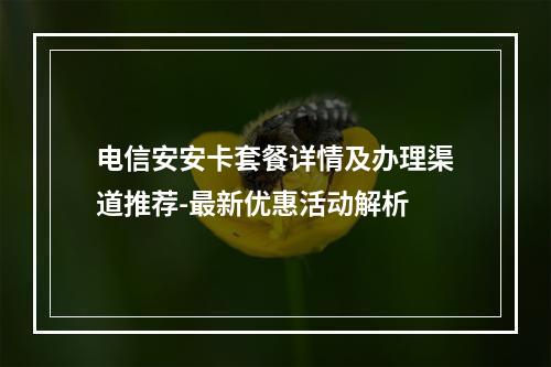 电信安安卡套餐详情及办理渠道推荐-最新优惠活动解析