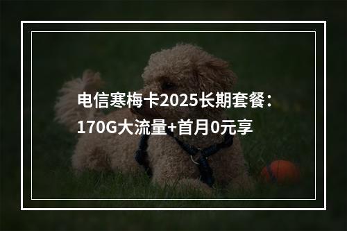 电信寒梅卡2025长期套餐：170G大流量+首月0元享
