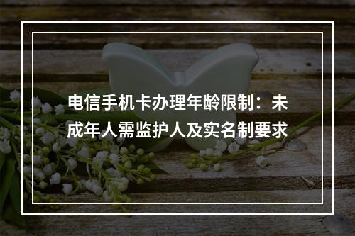 电信手机卡办理年龄限制：未成年人需监护人及实名制要求